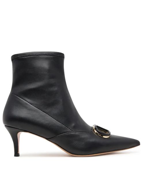 LEATHER EFFECT ANKLE BOOTS TWIN SET | 252TCP03400006 NERO